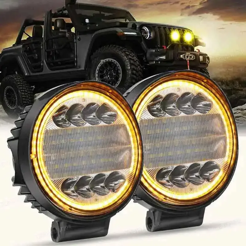 Süper parlak nokta LED çalışma ışığı 4 inç Offroad Led ışık Off Road araba 4WD kamyon traktör için tekne römorku yaprak makası 4x4