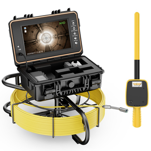 Caméra <span class=keywords><strong>d</strong></span>'<span class=keywords><strong>inspection</strong></span> vidéo pour canalisations et égouts avec localisateur 512 Hz, <span class=keywords><strong>endoscope</strong></span> de canalisation auto-nivelant 1080P, câble de 7 mm et écran IPS de 9 pouces - Product Image 1