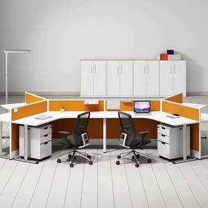 Custom Made Wooden Modern Office <b>Workstation</b> Computer <b>Desk</b> with Partition for Building and Hospital Use - Product Image 3