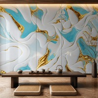 Panneau décoratif en marbre avec revêtement UV, aspect marbre, léger, résistant à l'humidité, imperméable, rigide, face plate, bords carrés