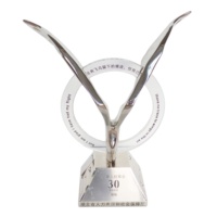 Trophées, médailles et plaques personnalisés en métal argenté pour la reconnaissance des ressources humaines, cadeaux d'entreprise