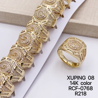 Bijoux Xuping pour femmes, anneaux vintage plaqués or 14 carats en cuivre avec CZ synthétique - Cadeau et bijoux de fête en gros