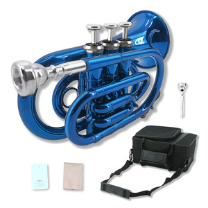 Vente en gros de <span class=keywords><strong>trompette</strong></span> de poche <span class=keywords><strong>bleue</strong></span> si plate pour une performance professionnelle - Product Image 2