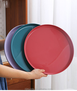 13.5 pouces résistant aux rayures PP plastique cafétéria plateaux de nourriture <span class=keywords><strong>repas</strong></span> plateaux de serveur rond restaurant plateaux de service - Product Image 2