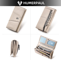Portefeuille de mode pour femmes en cuir véritable, long, anti-RFID, pochette multi-cartes, doublure en polyester, accessoires de voyage, cadeau