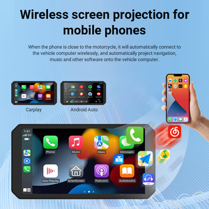 6 inch không thấm nước Máy ảnh xe máy không dây Carplay Android Auto Wifi Monitor <span class=keywords><strong>Dash</strong></span> Cam TPMS - Product Image 2