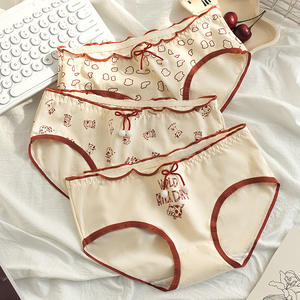 Cómodas bragas culotte femeninas <span class=keywords><strong>de</strong></span> tiro medio <span class=keywords><strong>de</strong></span> corte alto <span class=keywords><strong>de</strong></span> algodón puro calzoncillos femeninos suaves lindo estilo diario para mujeres <span class=keywords><strong>de</strong></span> talla grande - Product Image 4