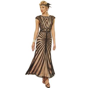 Nouvelle <span class=keywords><strong>robe</strong></span> vintage pour femmes des années 1920, <span class=keywords><strong>robe</strong></span> de soirée formelle à la mode des années <span class=keywords><strong>20</strong></span>, <span class=keywords><strong>robe</strong></span> de soirée sexy à col rond sans manches, <span class=keywords><strong>robe</strong></span> sirène à paillettes et à sequins - Product Image 2