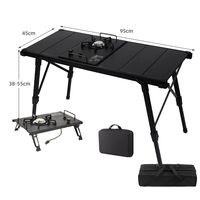 Nouveau design de table de rouleau d'oeufs pliable et portable pour l'extérieur table de barbecue table de camping igt pliante légère en aluminium à hauteur réglable