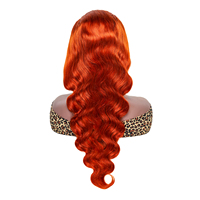 Siap Kirim Harga Pabrik Murah Wig Lace Front 13x4 Warna Ginger Orange 100% Rambut Asli Brasil Untuk Wanita Kulit Hitam Grosir