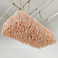 GNW Installation de plafond florale en soie moderne et personnalisable, glycine artificielle, support durable, décoration de mariage et de maison, OEM Drop