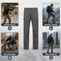 Pantalon tactique Chenfei C002 pour homme, coupe slim, taille haute, en nylon imperméable, fermeture éclair, pour entraînement extérieur printemps