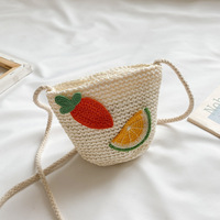 Petit sac pour enfants Style princesse porte-monnaie bébé fille Mini dessin animé sac de paille sac diagonal