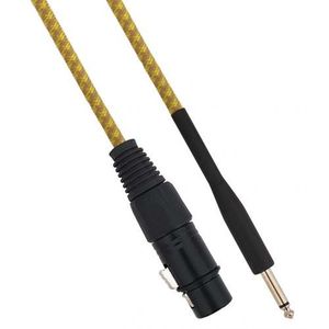 Câble audio mono Cannon XLR femelle vers jack 6,35 mâle, 3 mètres, jaune marron - Product Image 1