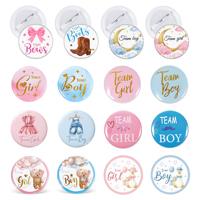 Épingles à Boutons Révélation du Sexe Équipe Garçon Fille Rose Bleu pour Cadeaux de Fête Prénatale et Fournitures de Fête Révélation du Sexe