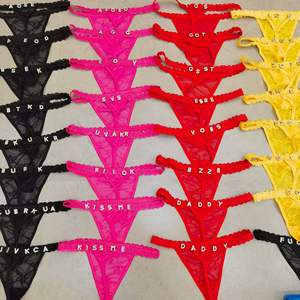 Perizoma personalizzato con lettera da donna in pizzo perizoma con perizoma da donna mutandine Sexy trasparenti T-back <span class=keywords><strong>mutande</strong></span> a vita bassa - Product Image 2