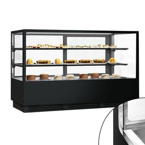 Vitrine réfrigérée et présentoir à gâteaux GGM Gastro - 2000 mm - Double vitrage - avec 2 étagères - Product Image 1