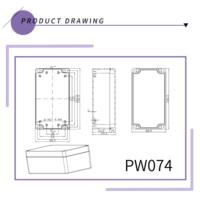 Boîtier de commande en plastique ABS de conception professionnelle PW074, étanche IP65 pour l'électronique et les instruments
