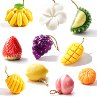 Jabón Artesanal Vegano al por Mayor con Aceites Esenciales de Frutas, Exfoliante y Control de Grasa, en Barra con Diseño de Frutas Tropicales, Jabón de Regalo para Baño Diario