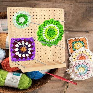 <span class=keywords><strong>Planche</strong></span> <span class=keywords><strong>de</strong></span> <span class=keywords><strong>blocage</strong></span> carrée avec logo personnalisable avec 20 épingles à tricoter et <span class=keywords><strong>crochet</strong></span> accessoire pour projets domestiques et cadeaux - Product Image 5
