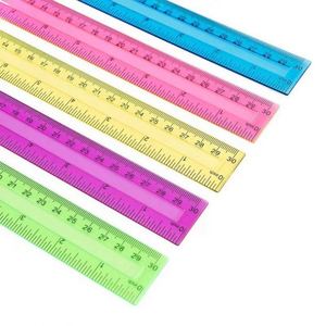 Regla de plástico a escala de 30cm, regla recta colorida de 12 pulgadas, regla de plástico de dibujo DIY de diferentes diseños de colores transparentes - Product Image 3