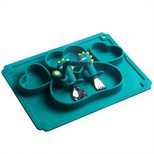 Venta Directa de Fábrica: Set de Alimentación de Silicona para Niños, Plato y Tazón con Succión Antideslizante Integrado, Platos Compartimentados para Bebés - Product Image 2