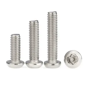 Stainless Steel A2 A4 Ss304 Torx Button Pan Head Security Machine Screw With Pin