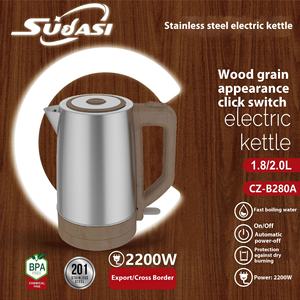 Lianjiang 2200W bollitore elettrico in acciaio inossidabile a ebollizione rapida per uso domestico bollitore elettrico a punto inferiore interruttore a scomparsa coperchio a scomparsa - Product Image 2