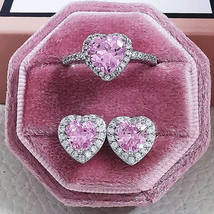 Set di Gioielli Raffinati 2025: Orecchini a <span class=keywords><strong>Cuore</strong></span> in Argento Sterling 925 con Pietre Rosse, Blu, Verdi e Rosa, <span class=keywords><strong>Collana</strong></span> con <span class=keywords><strong>Cuore</strong></span> in Zirconia Cubica e Anelli per Donna - Product Image 6