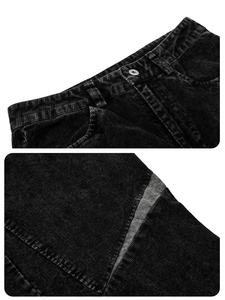 Midweight Canvas Work Pants Unisex American Style Splice Design Wide <b>Leg</b> Arc Hem Cargo Trousers 100% Cotton Eco-Friendly Casual - Product Image 2