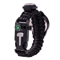 Montre de survie multifonction en paracorde avec boussole, bracelet d'urgence pour le camping et la randonnée