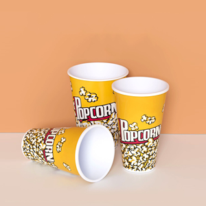 Gobelet à popcorn de supermarché, diamètre 110 mm, pliable, emballage personnalisé en papier pour popcorn, gobelet de rangement - Product Image 4