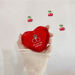 Monogram Trái Tim Cherry Pocket Gương Phóng Đại Đỏ Dễ Thương <span class=keywords><strong>Mini</strong></span> Trái Tim Trang Điểm Gương - Product Image 2