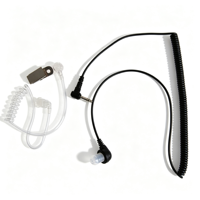Casque intra-auriculaire incurvé 3,5 mm avec microphone à main, suppression du bruit, étanche, pour talkie-walkie et lecteurs MP3/MP4