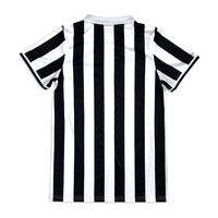 Maillot de football personnalisé Style long noir blanc bande Design classique broderie Logo chemises de football