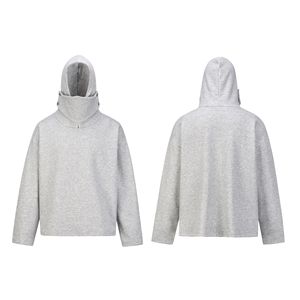 H5549 Men's <strong>Clothing</strong> Manufacturer Custom 350 Gsm Cotton Blends <strong>Ninja</strong> Hoodies Half Mask Hoodies for Men - Product Image 1
