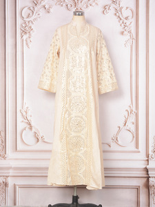 Abaya de Noche <span class=keywords><strong>para</strong></span> Mujer, Estilo Étnico Musulmán, Larga hasta el Suelo, Silueta en A, Cuello en V, con Lentejuelas y Mangas Largas, <span class=keywords><strong>para</strong></span> Banquete de Primavera - Product Image 5