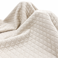 Tissu jacquard texturé en maille 370GSM, coton et polyester, matelassé en losanges, tissu chaud pour vestes et manteaux d'hiver, en stock