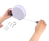 1 paire de fil de séchage mural pour l'extérieur ou l'intérieur, pliable, rétractable, pour le lavage des vêtements, bon marché