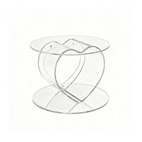 Support à gâteau en acrylique transparent en forme de cœur, remplissable, pour mariage, fête, décoration de la maison et table de desserts