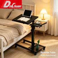 Bureau mobile réglable en métal à 2 niveaux pour ordinateur portable avec roulettes et panneau inclinable – Vente en gros