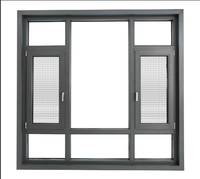 Ventana Abatible y Giratoria de Aluminio con Aislamiento Acústico, Rotura de Puente Térmico, Doble Capa de Vidrio Templado y Pantalla Magnética Personalizada