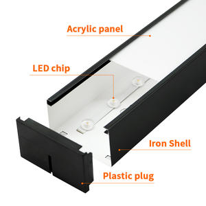 ไฟ LED เชิงพาณิชย์  โคมไฟ LED แบบเส้นตรงเหล็กดัด  โคมไฟ LED แบบเส้นตรงสำหรับโรงยิมและสำนักงาน  ขายส่ง - Product Image 2
