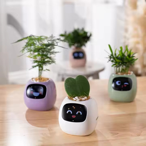 Smart <span class=keywords><strong>Mimi</strong></span> Flower Pot AI Sensor Interacción facial APP Digital Pet Self Drying Flower Pot - Product Image 5