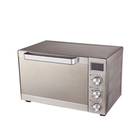Four à toaster électrique numérique 45L avec fonction rôtissoire, convection, lumière et plaque chauffante, four électrique 45L