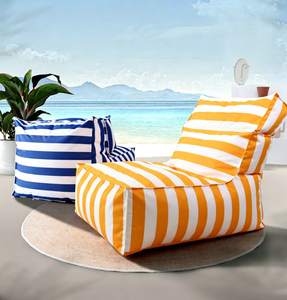 Fauteuil <span class=keywords><strong>de</strong></span> sol pliable en tissu Oxford imperméable à rayures, housse amovible et lavable, portable pour <span class=keywords><strong>la</strong></span> plage, le balcon et le camping - Product Image 1
