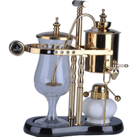 Nouvelle conception, couleur or, machine à café à siphon royal, cafetière belge, cafetière à siphon sous vide