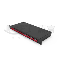 Panel Patch Fiber Optik Rak Mount 1U 19 Inch Indoor, Baja Canai Dingin, 12/24 Port ODF SC/FC/ST/LC