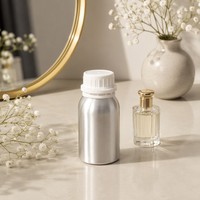 Flacon d'huile essentielle en aluminium poli de 100 ml, bouchon blanc, portable, anti-UV, double étanchéité, OEM B2B