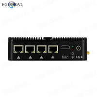 Eglobal M4-N100L4 with Intel N100 Fanless Barebone Mini PC Desktop Windows 11 TV BOX 4LAN 1COM RS232